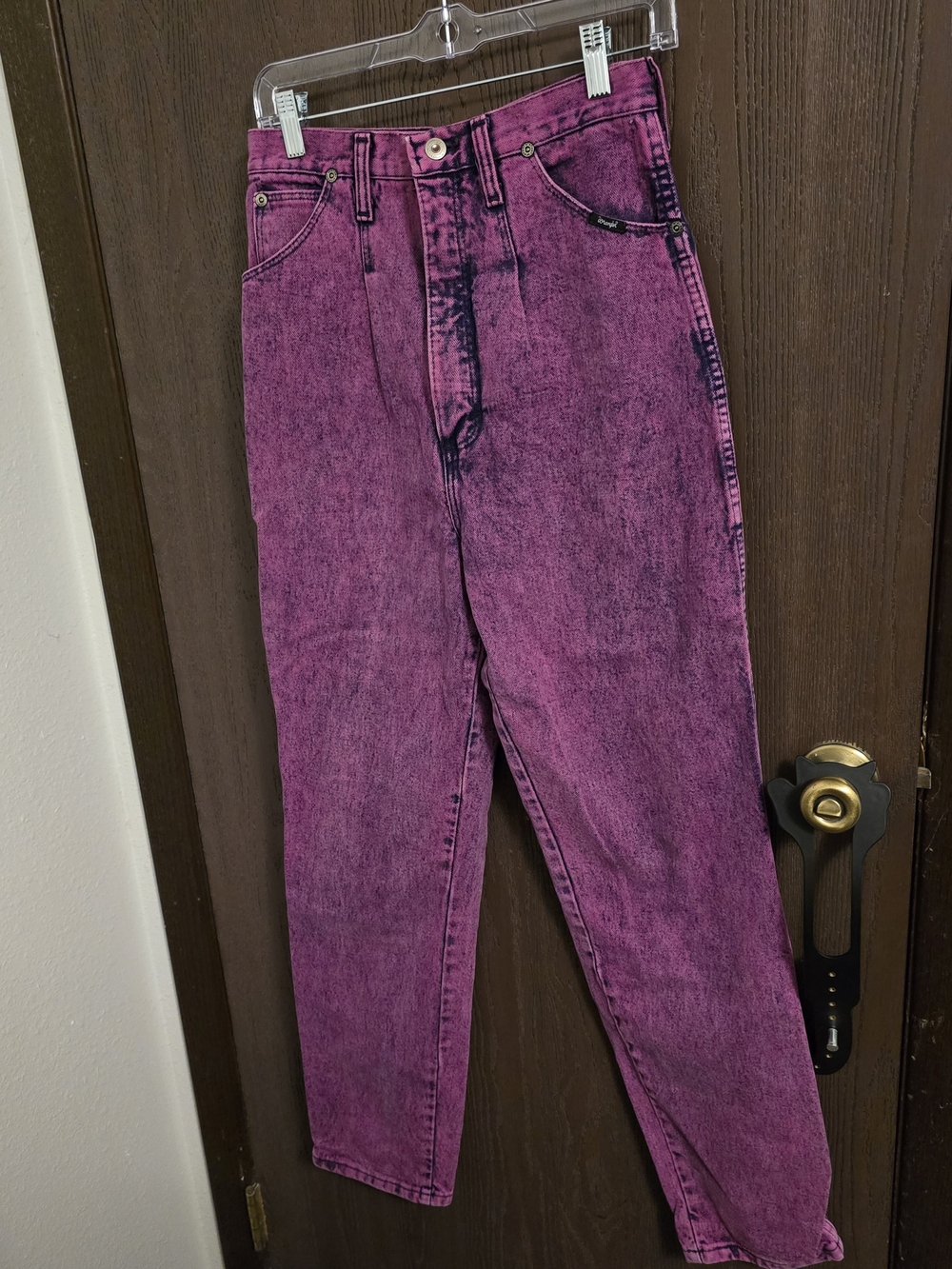 Wrangler Sliverlake High-Rise Magenta Acid Wash Jeans